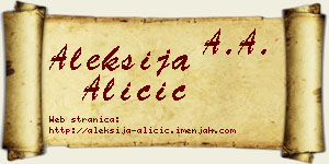 Aleksija Aličić vizit kartica